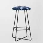 Large Dark Blue Retro Flowers Baby Blue Background #decor #society6 #buyart Stool Gallery Image 1