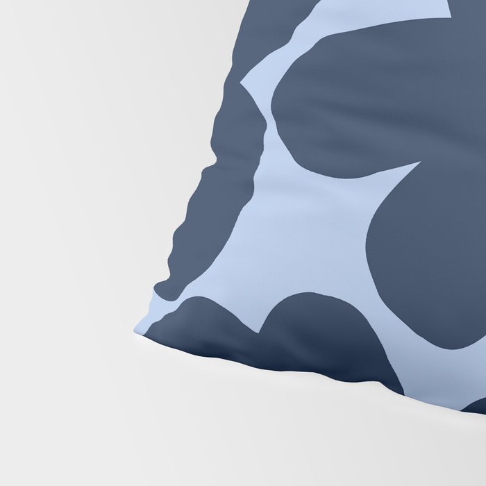 Large Dark Blue Retro Flowers Baby Blue Background #decor #society6 #buyart Pillow Sham Gallery Image 4