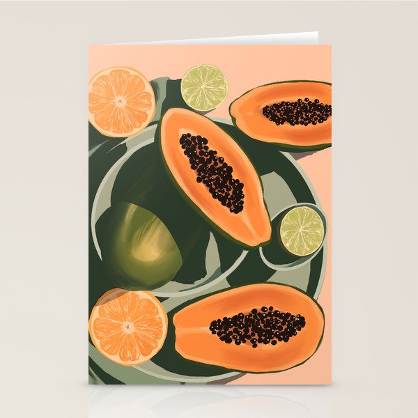 Summer papayas and citrus Stationery Card Gallery Image 2