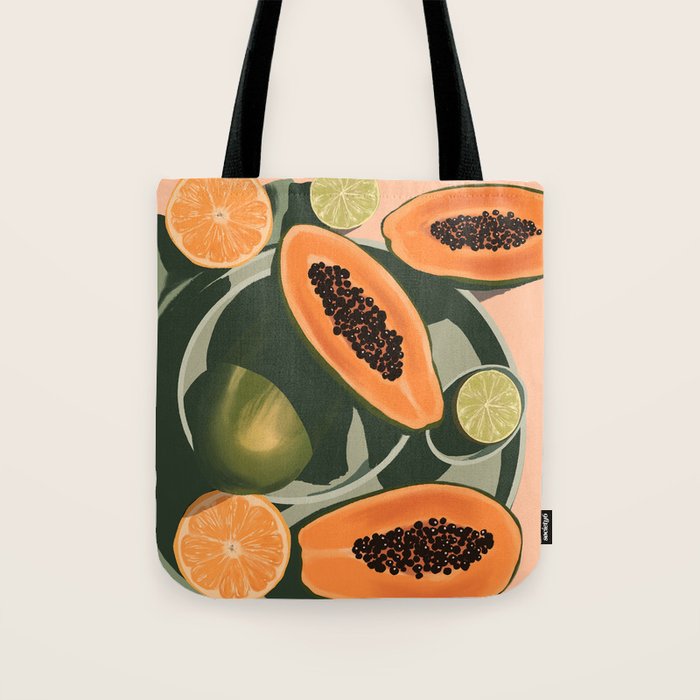 Summer papayas and citrus Tote Bag Gallery Image 1