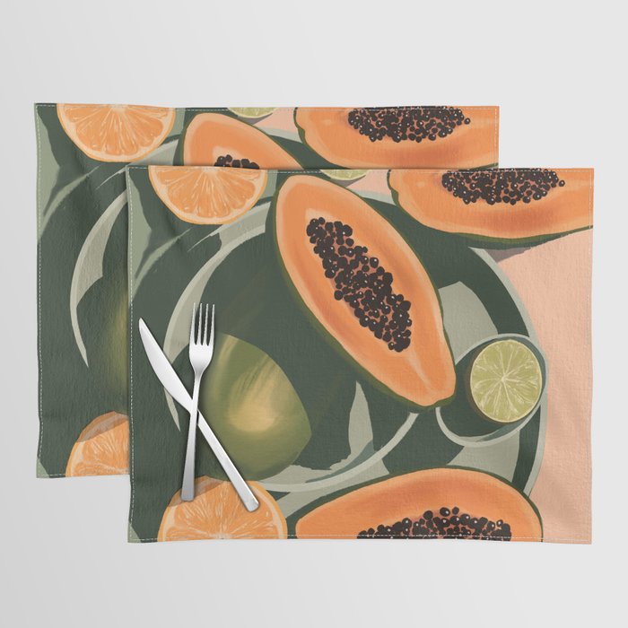 Summer papayas and citrus Placemat Gallery Image 1
