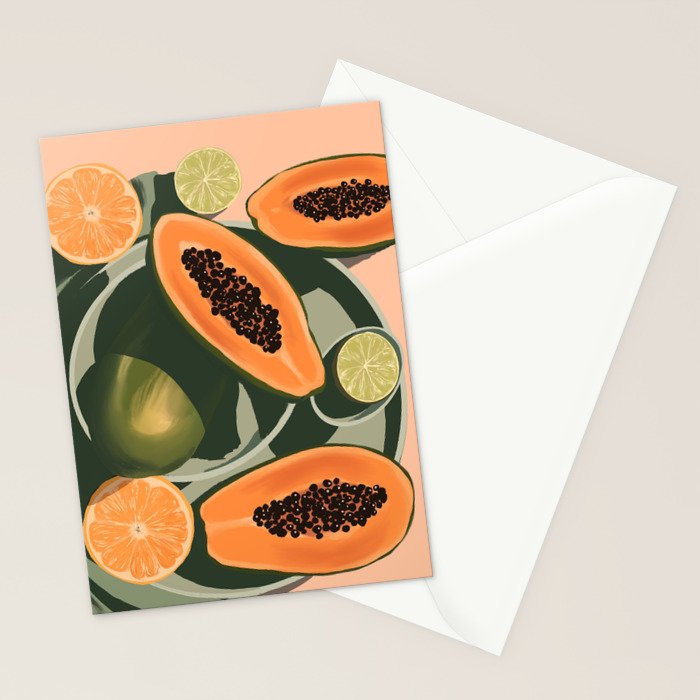 Summer papayas and citrus Stationery Card Gallery Image 2
