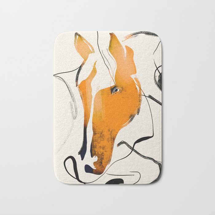 Abstract Minimal Horse 2 Bath Mat Gallery Image 1