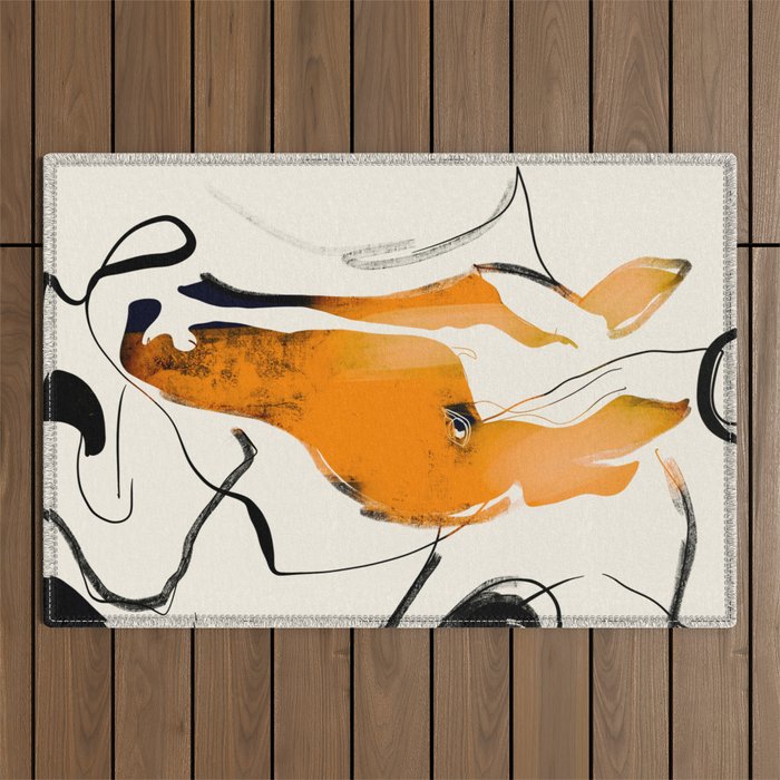 Abstract Minimal Horse 2 Outdoor Rug Gallery Image 1