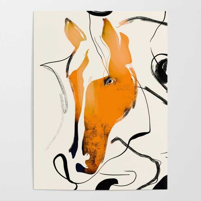 Abstract Minimal Horse 2 Poster Gallery Image 4