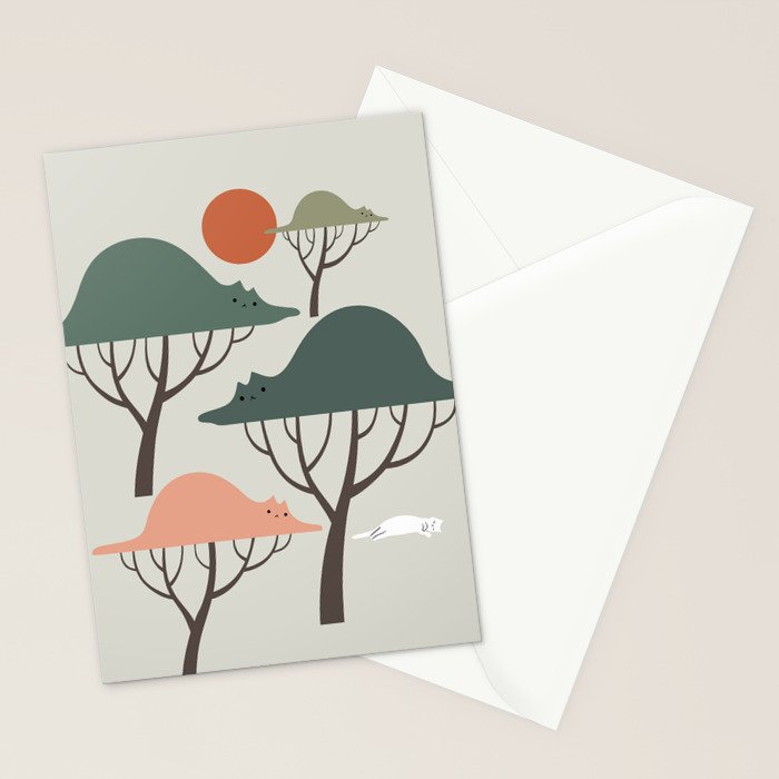 Cat Landscape 128 Stationery Card Gallery Image 2