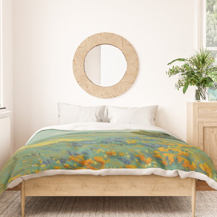 Granville Redmond California poppy field Duvet Cover Gallery Image 3