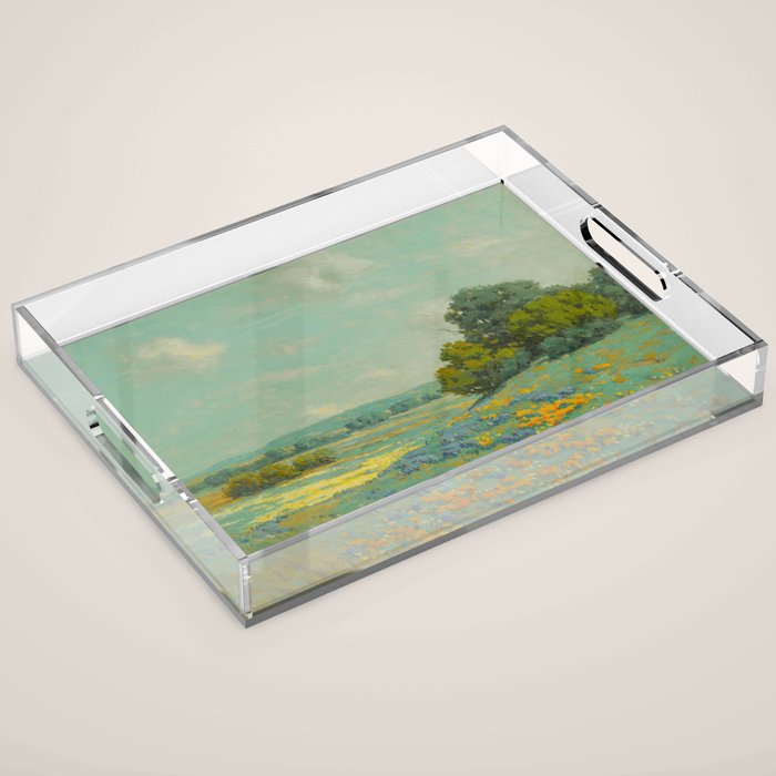 Granville Redmond California poppy field Acrylic Tray Gallery Image 1