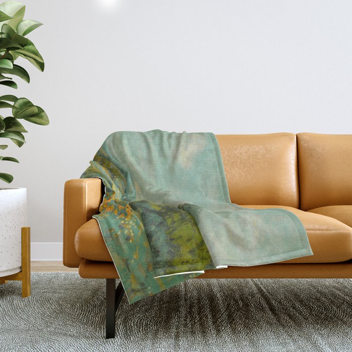 Granville Redmond California poppy field Throw Blanket Gallery Image 1