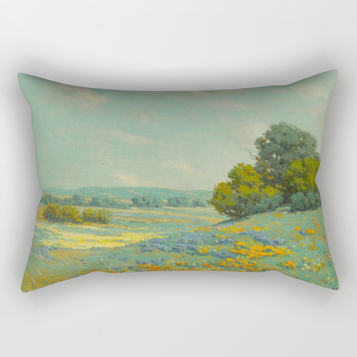 Granville Redmond California poppy field Rectangular Pillow Gallery Image 1