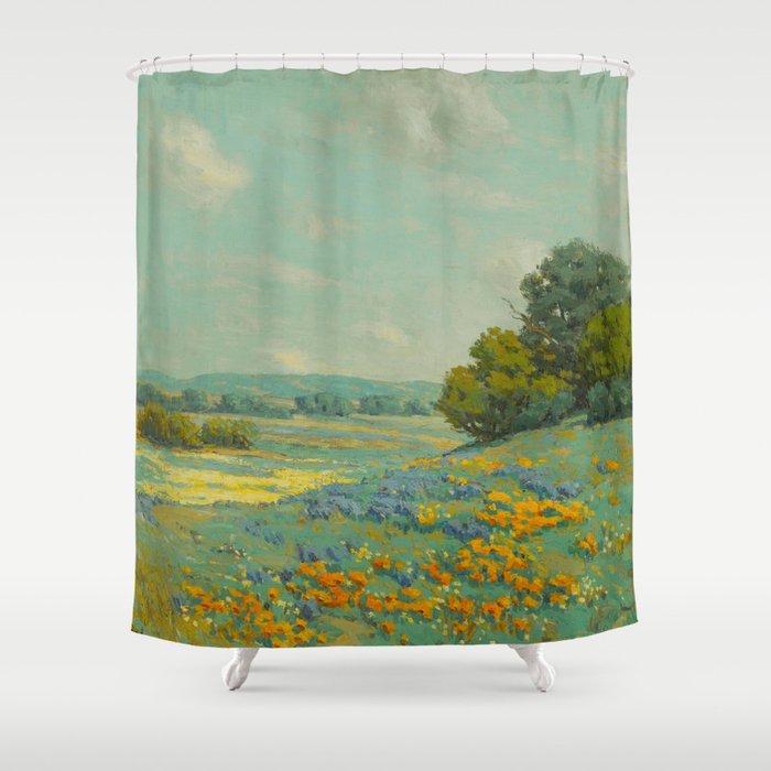 Granville Redmond California poppy field Shower Curtain Gallery Image 1