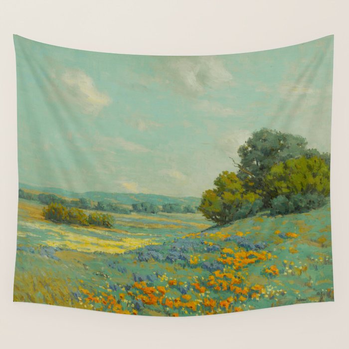 Granville Redmond California poppy field Wall Tapestry Gallery Image 4