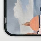 Lunch in Italy, Travel Italian Marble Abstract, Landscape Blush Indigo Texture, Wine Cheese Boho Food Table, Architecture Buildings Graphic Eclectic Painting Laptop Sleeve Gallery Image 3