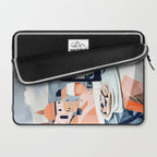 Lunch in Italy, Travel Italian Marble Abstract, Landscape Blush Indigo Texture, Wine Cheese Boho Food Table, Architecture Buildings Graphic Eclectic Painting Laptop Sleeve Gallery Image 2
