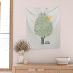 Cat and Plant 61: Cat Tree Wall Tapestry Gallery Image 2