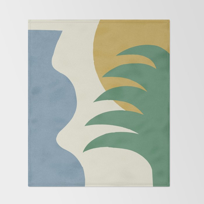 Mediterranean Abstract - Blue Green Throw Blanket Gallery Image 2