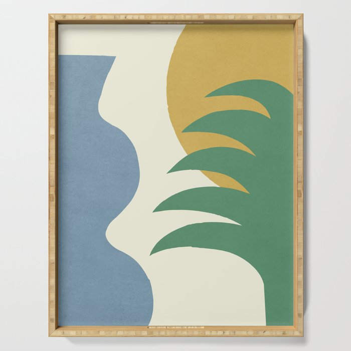 Mediterranean Abstract - Blue Green Serving Tray Gallery Image 1