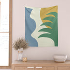 Mediterranean Abstract - Blue Green Wall Tapestry Gallery Image 2