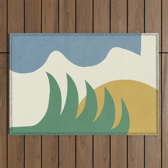 Mediterranean Abstract - Blue Green Outdoor Rug Gallery Image 1