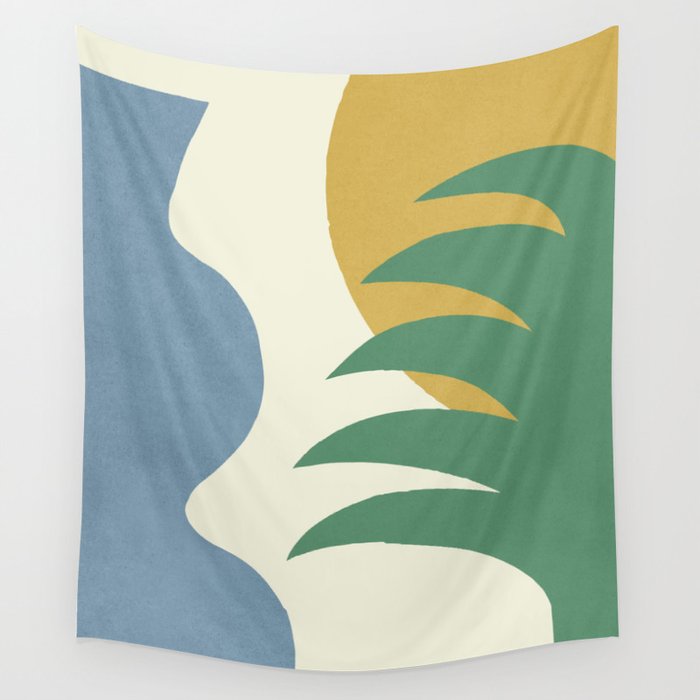 Mediterranean Abstract - Blue Green Wall Tapestry Gallery Image 4