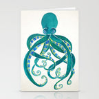 Octopus Watercolor Stationery Card Gallery Image 2