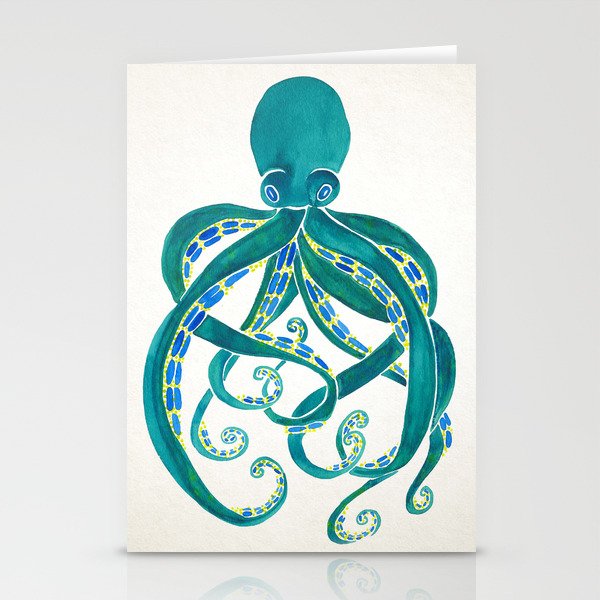 Octopus Watercolor Stationery Card Gallery Image 2