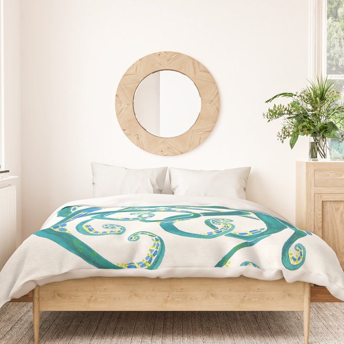 Octopus Watercolor Duvet Cover Gallery Image 3