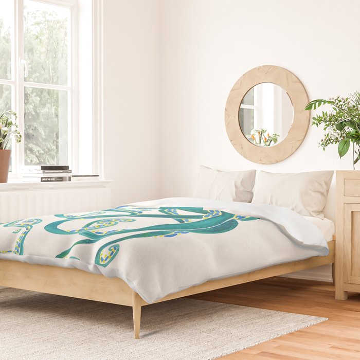 Octopus Watercolor Duvet Cover Gallery Image 2
