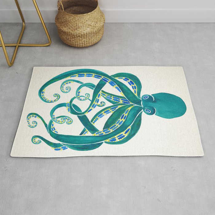 Octopus Watercolor Rug Gallery Image 1