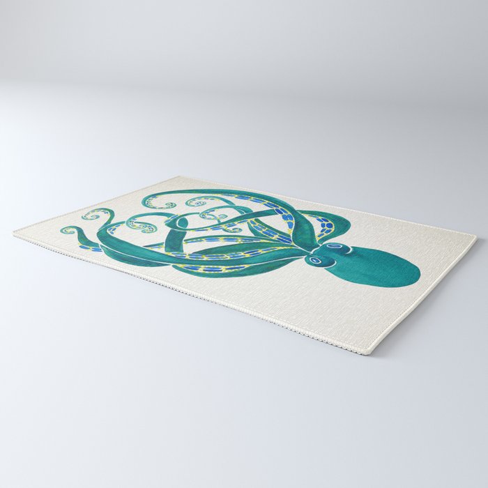 Octopus Watercolor Rug Gallery Image 3