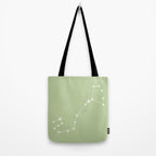 Scorpio Zodiac Star Constellation Line Art Soft Green Tote Bag Gallery Image 2