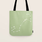 Scorpio Zodiac Star Constellation Line Art Soft Green Tote Bag Gallery Image 1