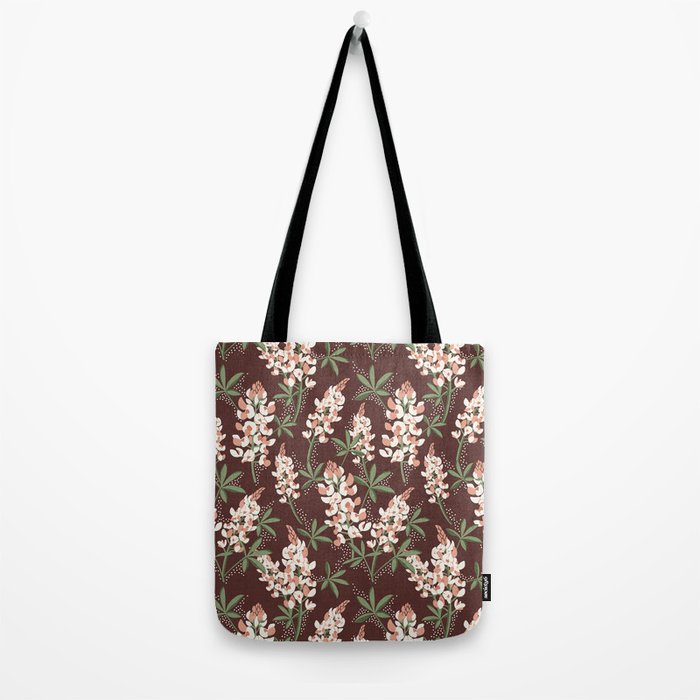 Bluebonnet Floral Brown Peach Multi Tote Bag Gallery Image 2