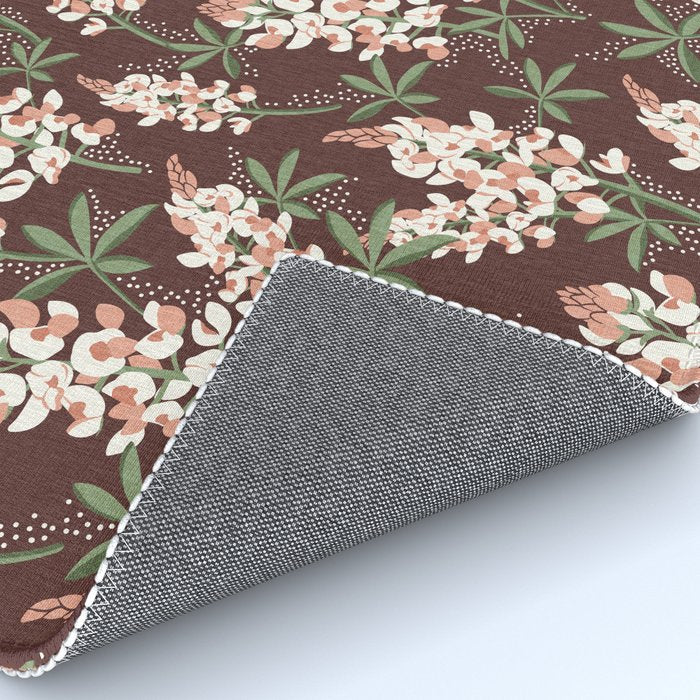 Bluebonnet Floral Brown Peach Multi Rug Gallery Image 4
