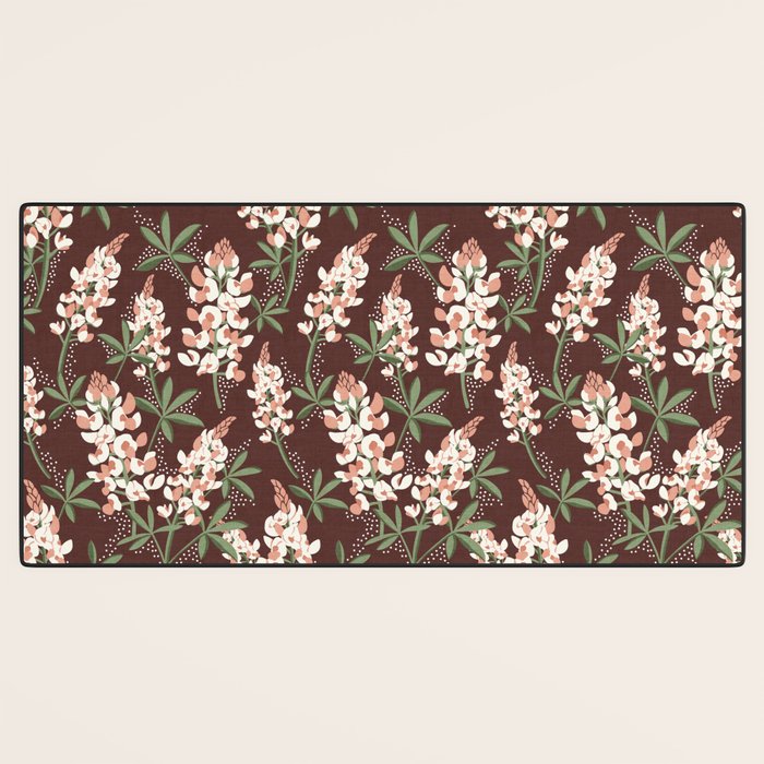 Bluebonnet Floral Brown Peach Multi Desk Mat Gallery Image 3