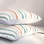 sunset stripes in terra cotta and jade Pillow Sham Gallery Image 3
