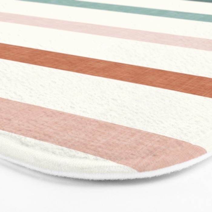 sunset stripes in terra cotta and jade Bath Mat Gallery Image 3