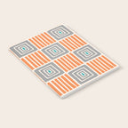 Retro Mid Century Modern Check Pattern 732 Turquoise Orange and Gray Notebook Gallery Image 2