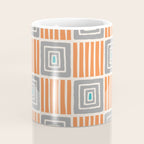 Retro Mid Century Modern Check Pattern 732 Turquoise Orange and Gray Coffee Mug Gallery Image 4