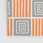 Retro Mid Century Modern Check Pattern 732 Turquoise Orange and Gray Poster Gallery Image 3