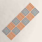 Retro Mid Century Modern Check Pattern 732 Turquoise Orange and Gray Yoga Mat Gallery Image 1