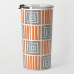 Retro Mid Century Modern Check Pattern 732 Turquoise Orange and Gray Travel Mug Gallery Image 3