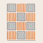 Retro Mid Century Modern Check Pattern 732 Turquoise Orange and Gray Notebook Gallery Image 4