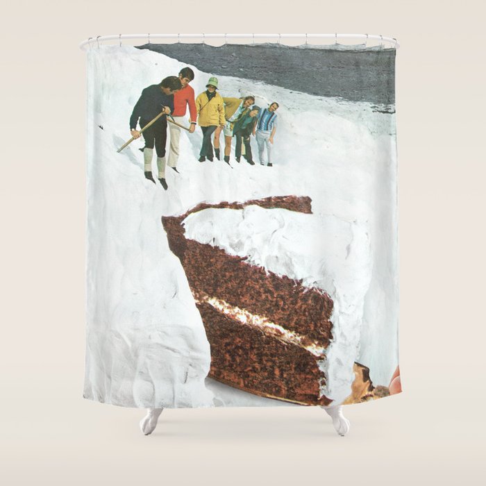 Glacier Calving Cake - Dessert Snow Mountain Shower Curtain Gallery Image 1