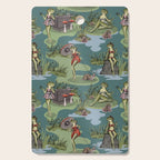 Vintage Pin-Up Girl Frogs Cutting Board Gallery Image 1