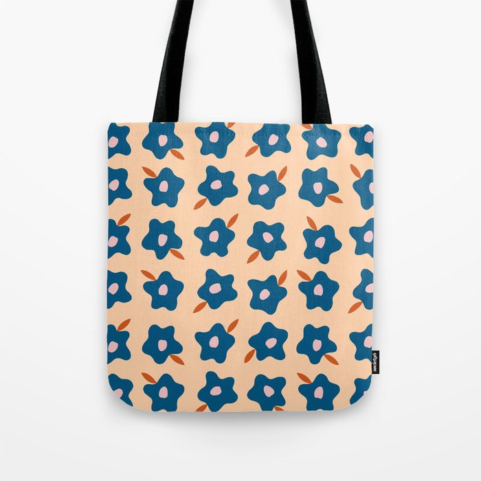 Wonky Blue Spring Flowers Tote Bag Gallery Image 1