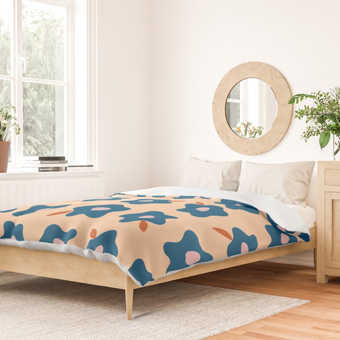 Wonky Blue Spring Flowers Duvet Cover Gallery Image 2