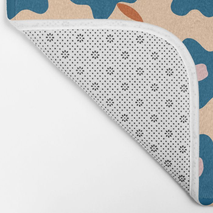 Wonky Blue Spring Flowers Bath Mat Gallery Image 2