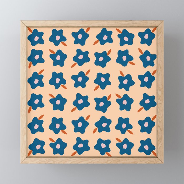 Wonky Blue Spring Flowers Mini Art Print Gallery Image 1
