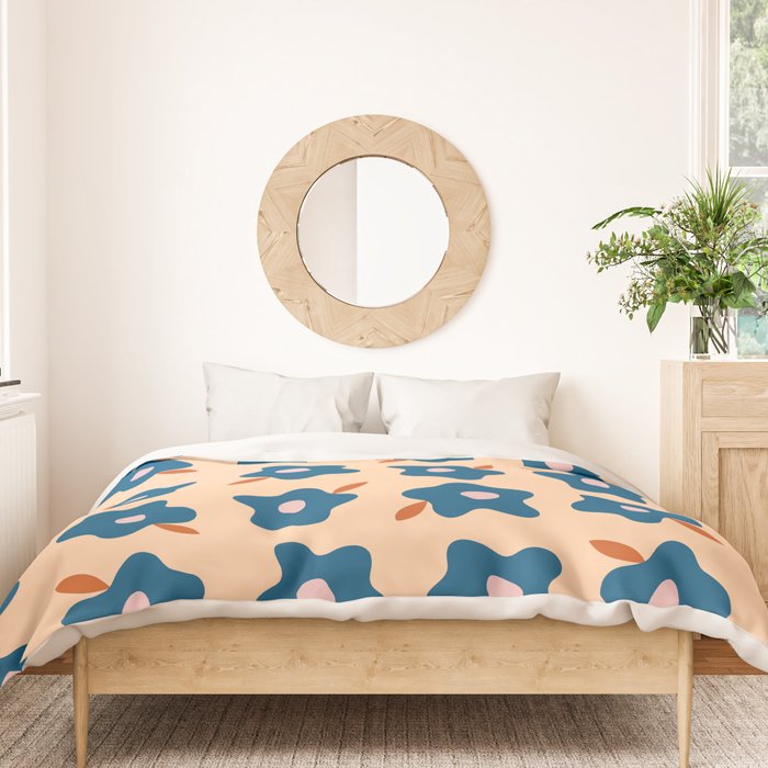 Wonky Blue Spring Flowers Duvet Cover Gallery Image 3